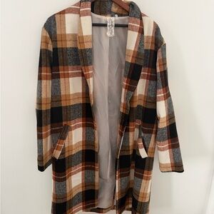 Sadie & Sage Multicolor Plaid Pea Coat